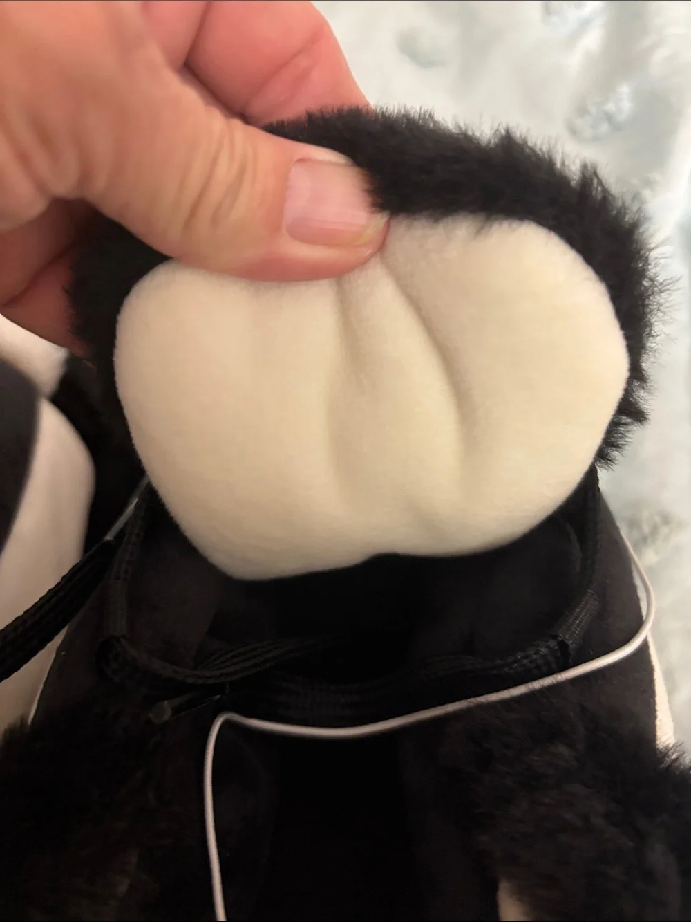 Cat & Jack Black and White Plush Slipper Sneakers